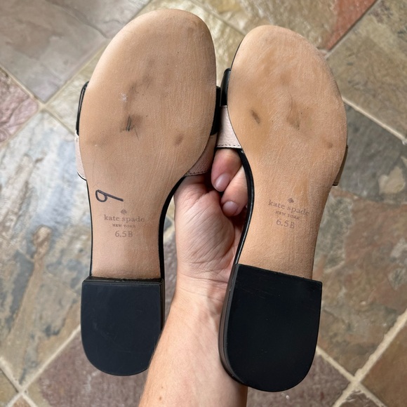 Kate Spade Black Leather Cafe Slide Sandals 6.5 - Picture 8 of 8